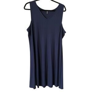 Elegant Navy Blue Sleeveless Dress
